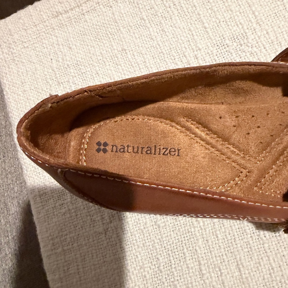 Naturalizer Leather Mary Jane Flats Brown Comfort Shoes Womens 7M Work Office - Picture 4 of 7